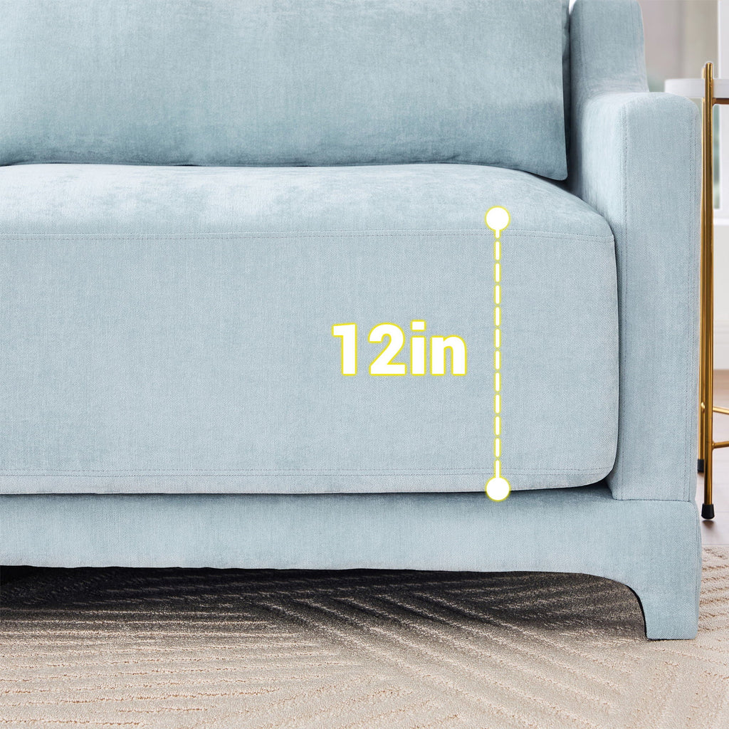 Stylish Sofa With Ottoman And Lumbar Pillows, Ergonomic Design