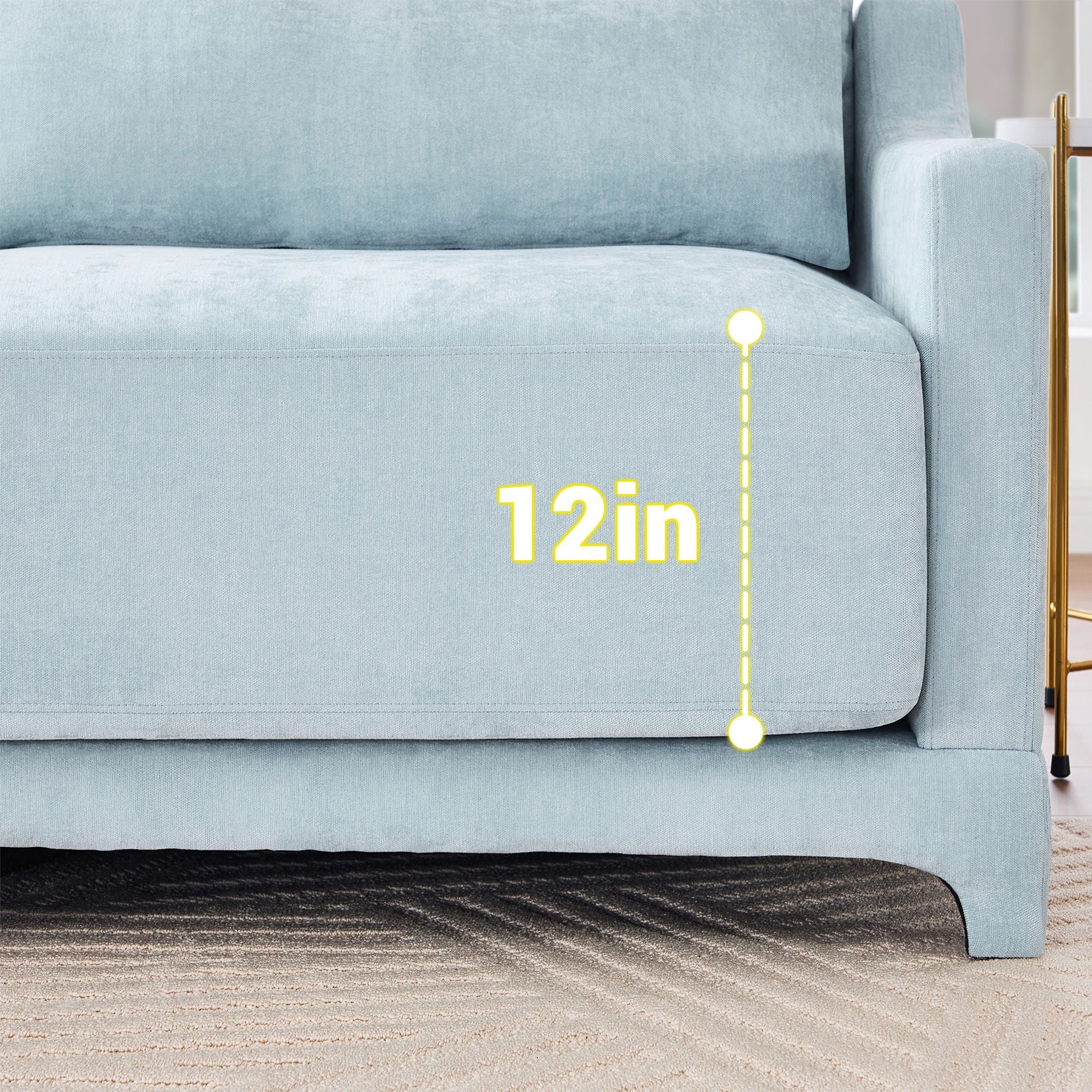 Stylish Sofa With Ottoman And Lumbar Pillows, Ergonomic Design