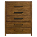 Adderley 5-drawer Bedroom Chest of Drawers Warm Brown