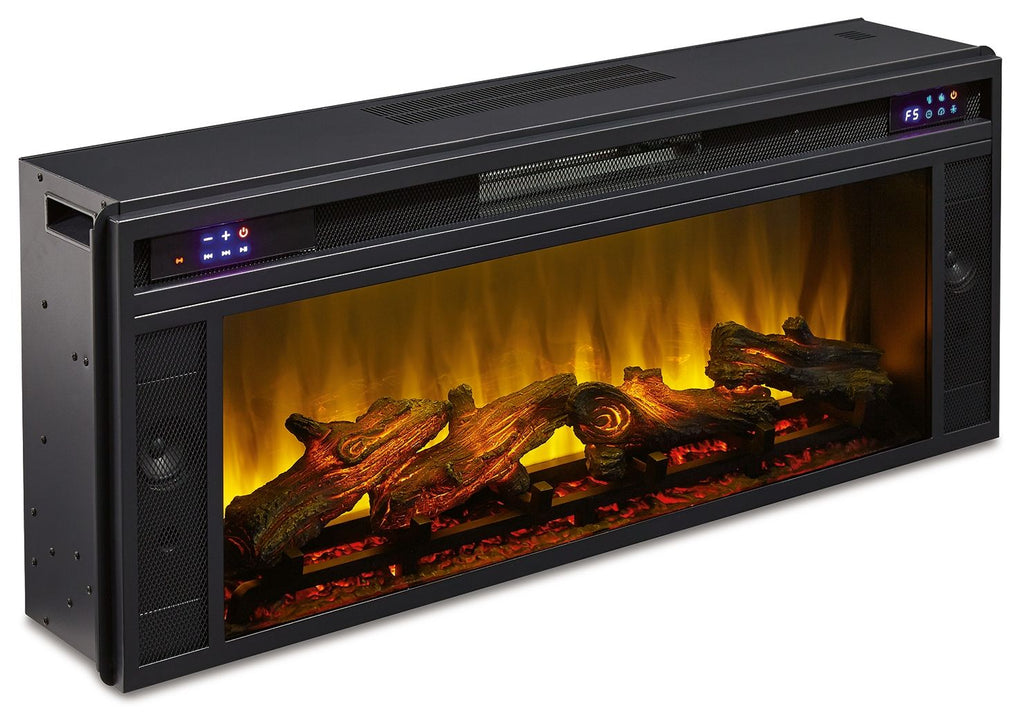 Black Rectangular Electric LED Fireplace Insert 43.0"W x 8.5"D x 16.75"H