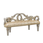 Danae - Bench - Champagne Synthetic Leather & Gold