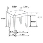 Felicity Upholstered Vanity Stool Metallic and Glossy White