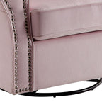 Tamaki - Swivel Chair With Glider - Pink Fabric