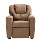 Kids Recliner Chair, Kids Upholstered Couch With Two Cup Holder, Footrest, Backrest, Toddlers Recliner With Headrest And Footrest - Black