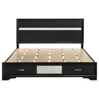 Miranda 51-inch Wood California King Storage Panel Bed Black