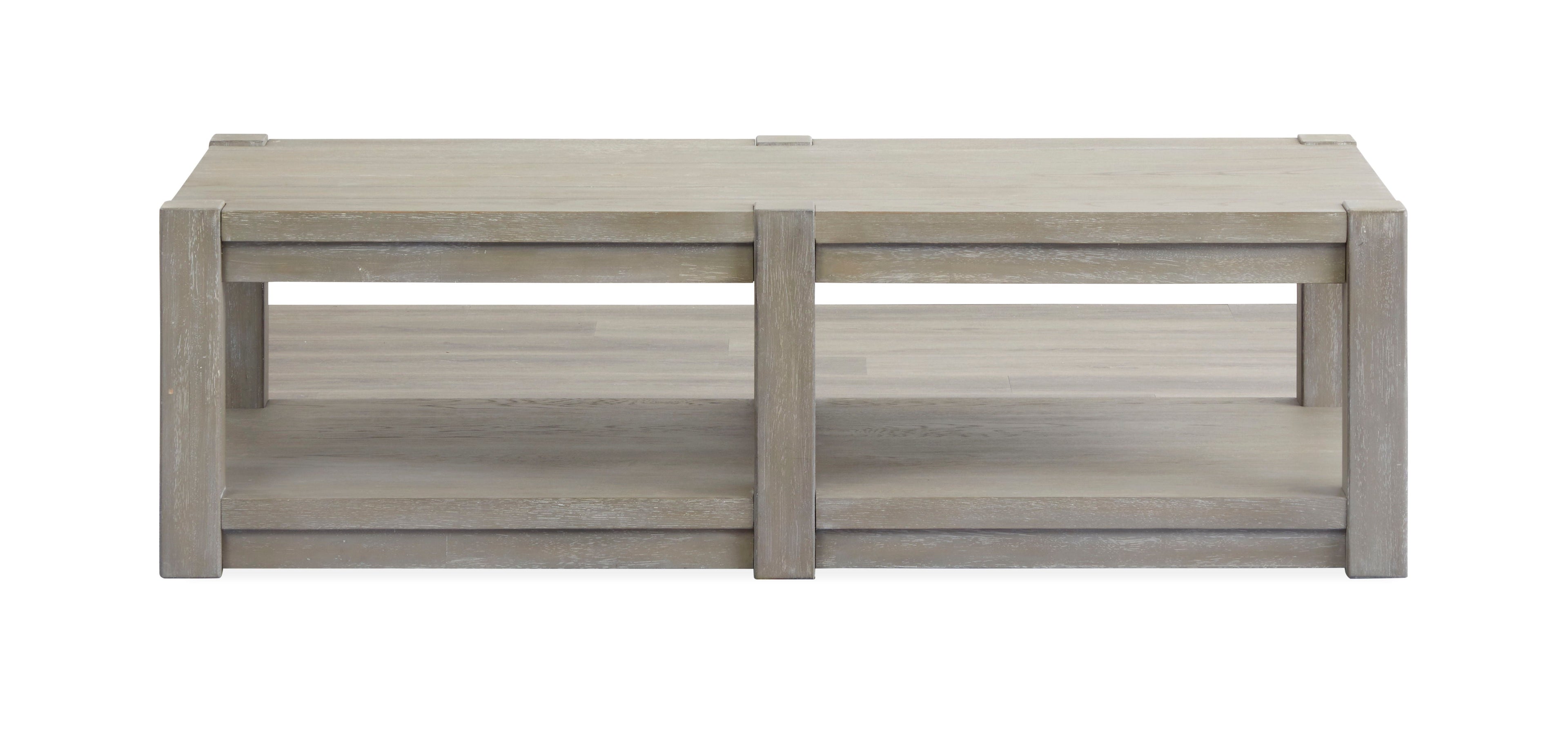 Burgess - Rectangular Shelf Cocktail Table With Casters - Calico Gray