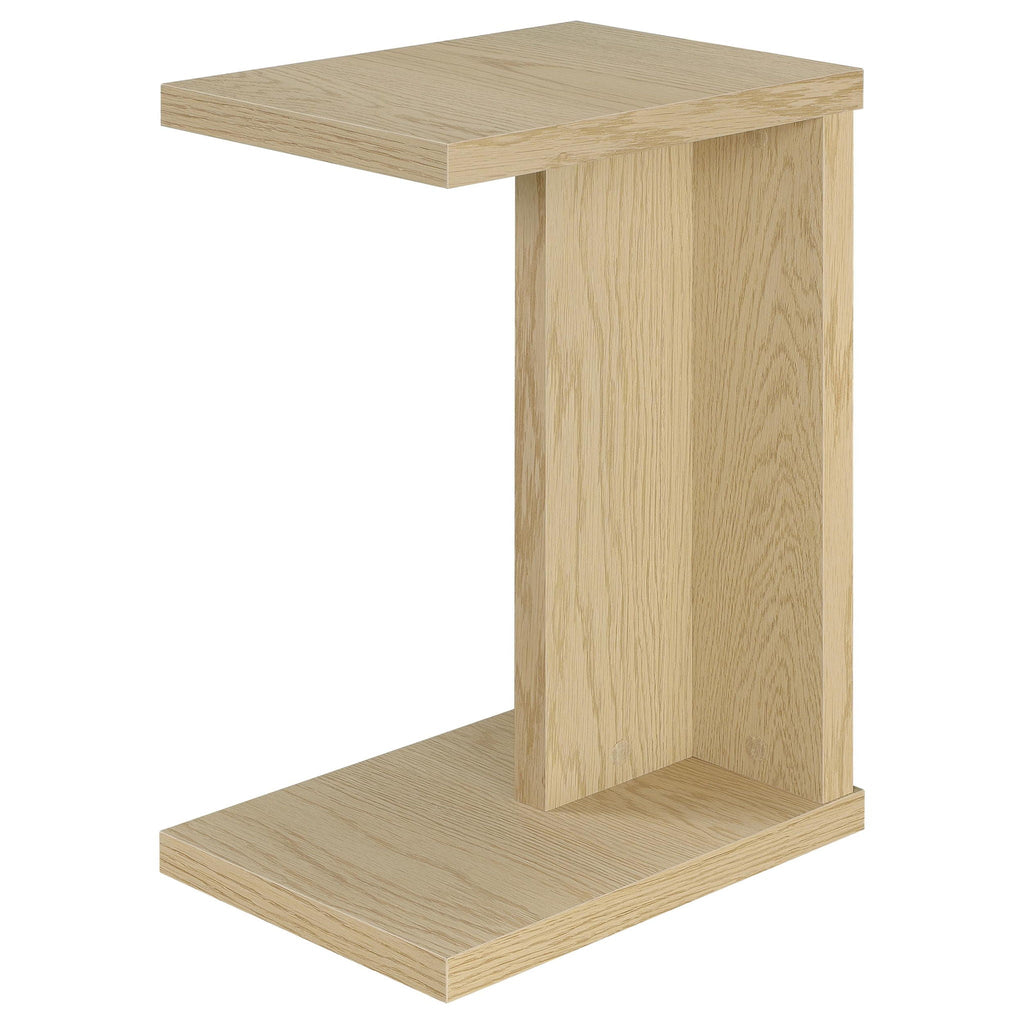 Clower Engineered Wood C-Shaped Sofa Side Table Light Oak