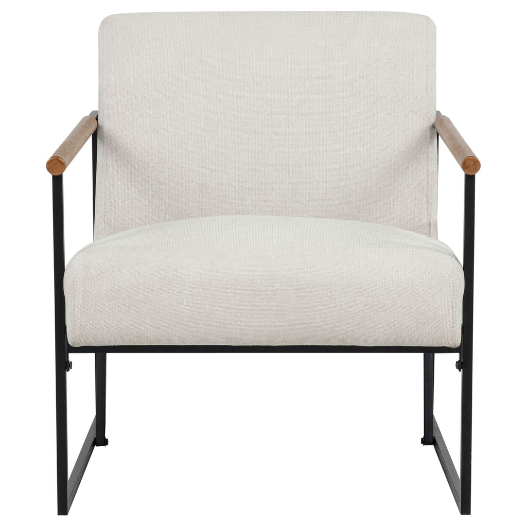 Monsen Fabric Upholstered Metal Frame Accent Chair Ivory
