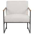 Monsen Fabric Upholstered Metal Frame Accent Chair Ivory