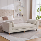 Modern Upholstered End Of Bed Bench With Armrests