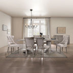 Gabrian - Fabric Side Chair (Set of 2) - Two-Tone Beige & Reclaimed Gray