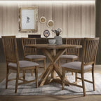 Open Slat Back Kitchen Side Chair (Set of 2) - Brown Oak