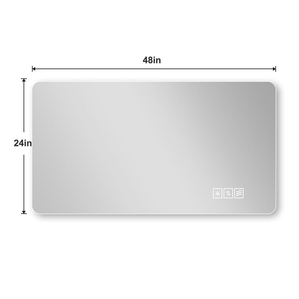 Wall Mounted Bathroom Full Length Makeup Mirror With 3 Color Lighting - Clear
