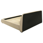 Mokena 46-inch Upholstered Eastern King Platform Bed Brown