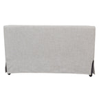 Slip Covered Settee With Casters - Beige