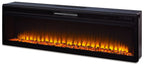 Electric LED Black Wide Fireplace Insert 57.63"W x 8.88"D x 16.88"H
