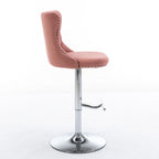 Swivel Barstools Adjusatble Seat Height From 25-33", Modern Upholstered Base Bar Stools With Backs Comfortable Tufted For Home Pub And Kitchen Island (Set of 2)