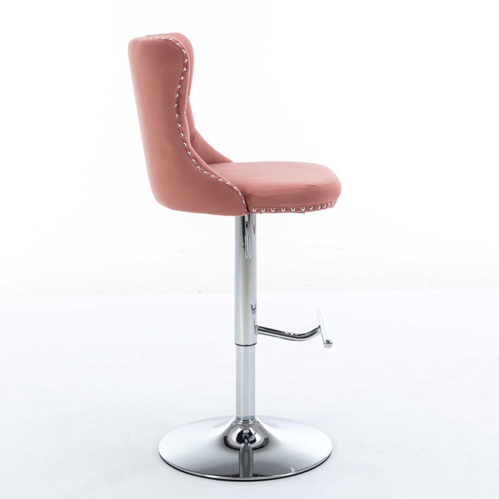 Swivel Barstools Adjusatble Seat Height From 25-33", Modern Upholstered Base Bar Stools With Backs Comfortable Tufted For Home Pub And Kitchen Island (Set of 2)