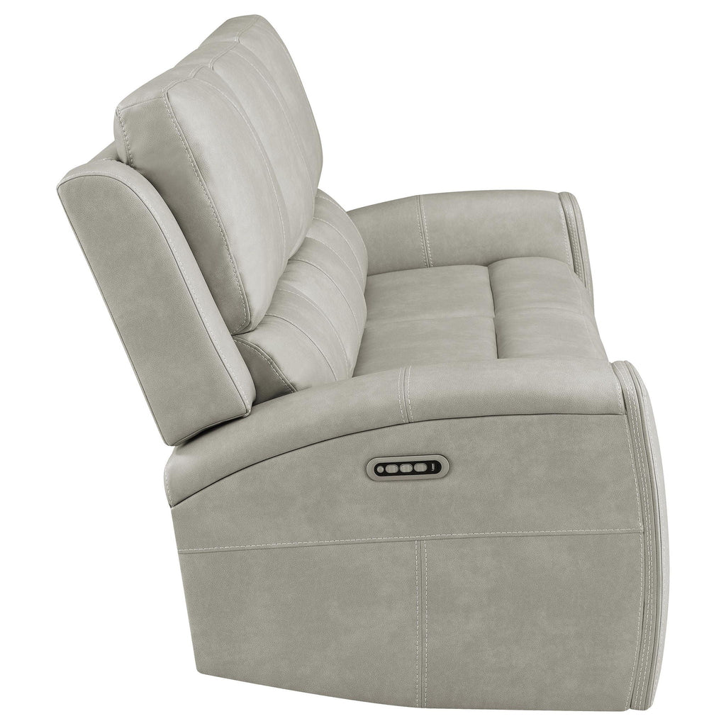 Brickston Triple Power Reclining Sofa Grey