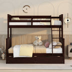 Bunk Bed With Ladders And 2 Storage Drawers