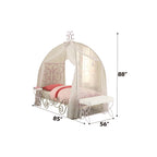 Priya II - Full Bed With Canopy - White & Light Synthetic Leather Rple