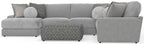 Canyon - 4 Piece Sectional With Cuddler Seat Cushions, Included Accent Pillows And Cocktail Ottoman (Left Side Facing Chaise) - Platinum