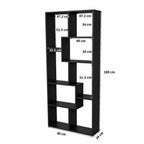 Asymmetrical Display Shelf & Bookcase, 5 Tier