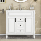 Bathroom Vanity With Top Sink, Basin On Cabinet With 2 Soft Closing Doors And 2 Drawers