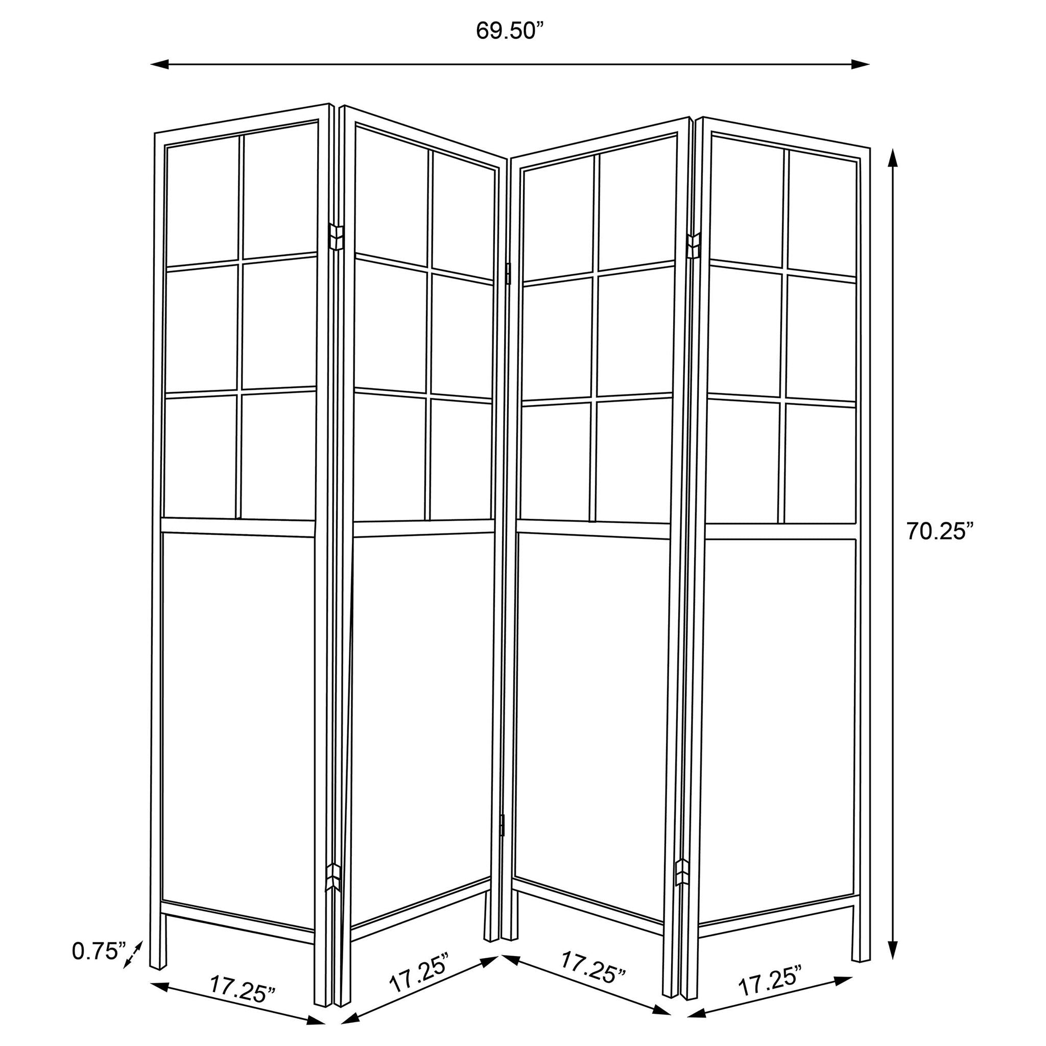 Edwards 4-Panel Room Divider Folding Shoji Screen Natural