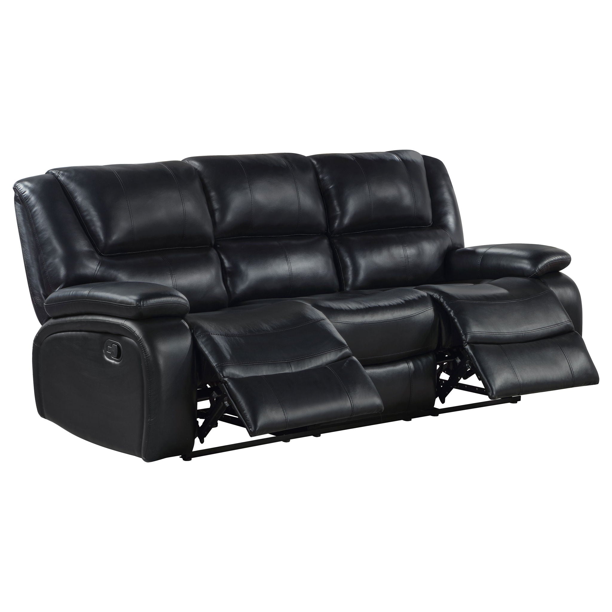 Camila 2-piece Upholstered Reclining Sofa Set Black