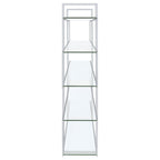 Elmer 63-inch 5-shelf Bookshelf Clear and Chrome