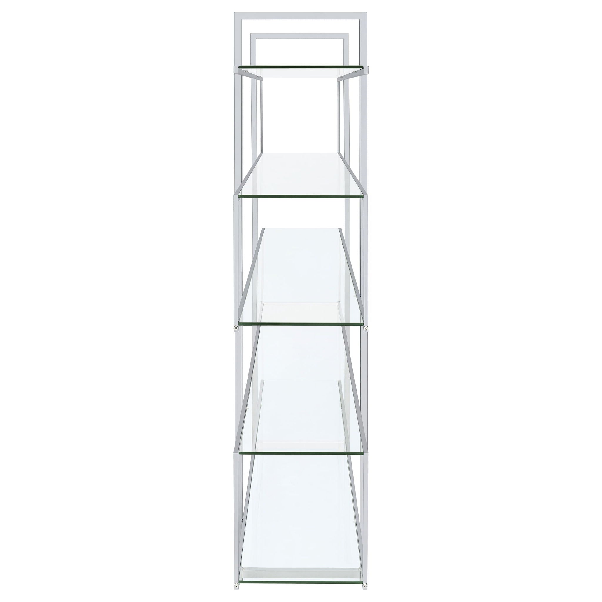 Elmer 63-inch 5-shelf Bookshelf Clear and Chrome