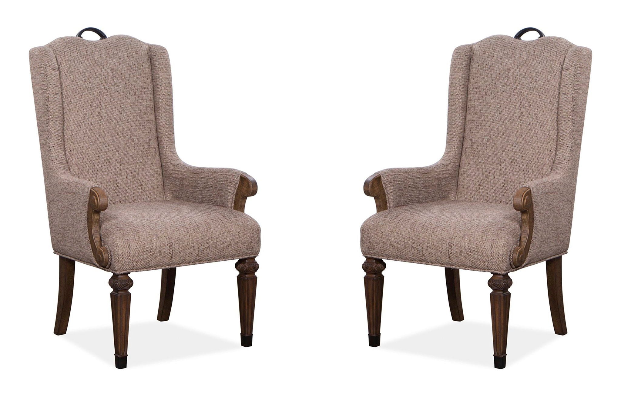 Durango - Wood Upholstered Host Arm Chair (Set of 2) - Willadeene Brown
