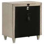 Antonella Upholstered 3-drawer Nightstand Ivory and Camel