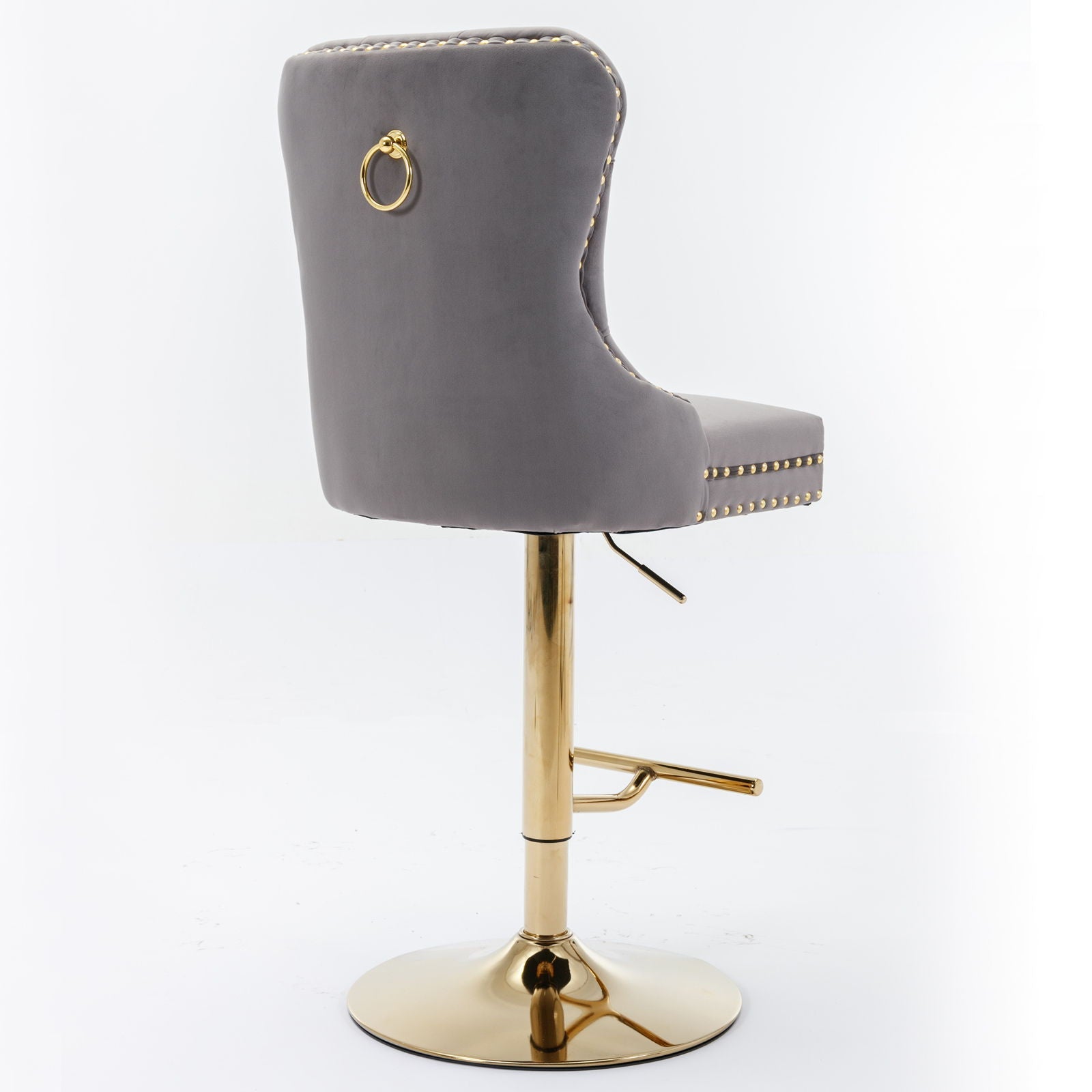 Thick Swivel Barstools Adjusatble Seat Height From 25-33", Modern Upholstered Bar Stools With Backs Comfortable Tufted For Home Pub And Kitchen Island (Set of 2)