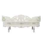 Adara - Bench - Pearl White Synthetic Leather & Antique White