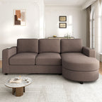 Modern L-Shaped Sectional Sofa With Curved Chaise, USB Ports, And Side Storage Pockets