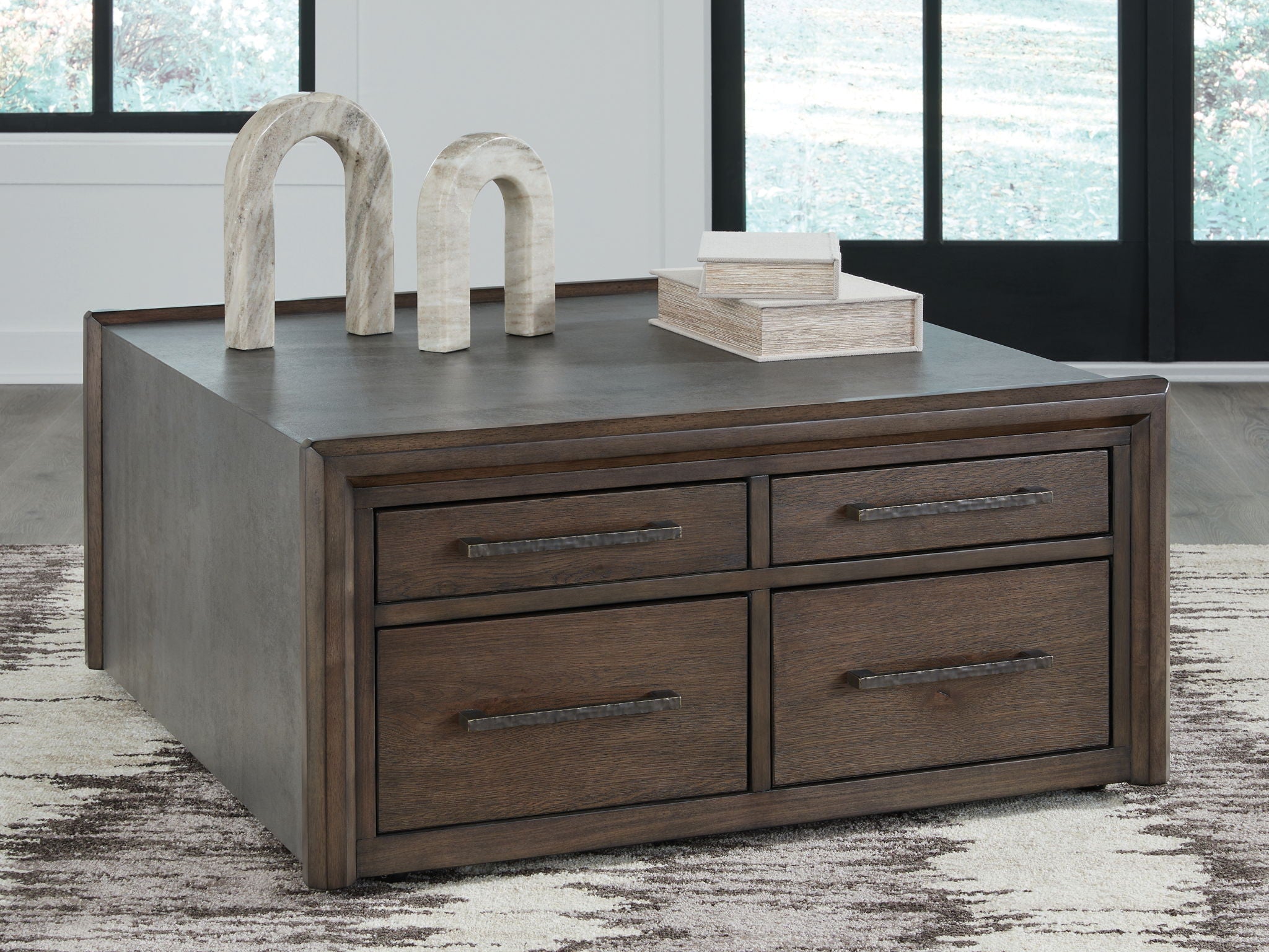 Kallenny - Square Cocktail Table - Brown / Gray