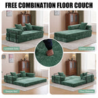 Convertible Floor Sofa Bed With Pillow Back Support Armrest