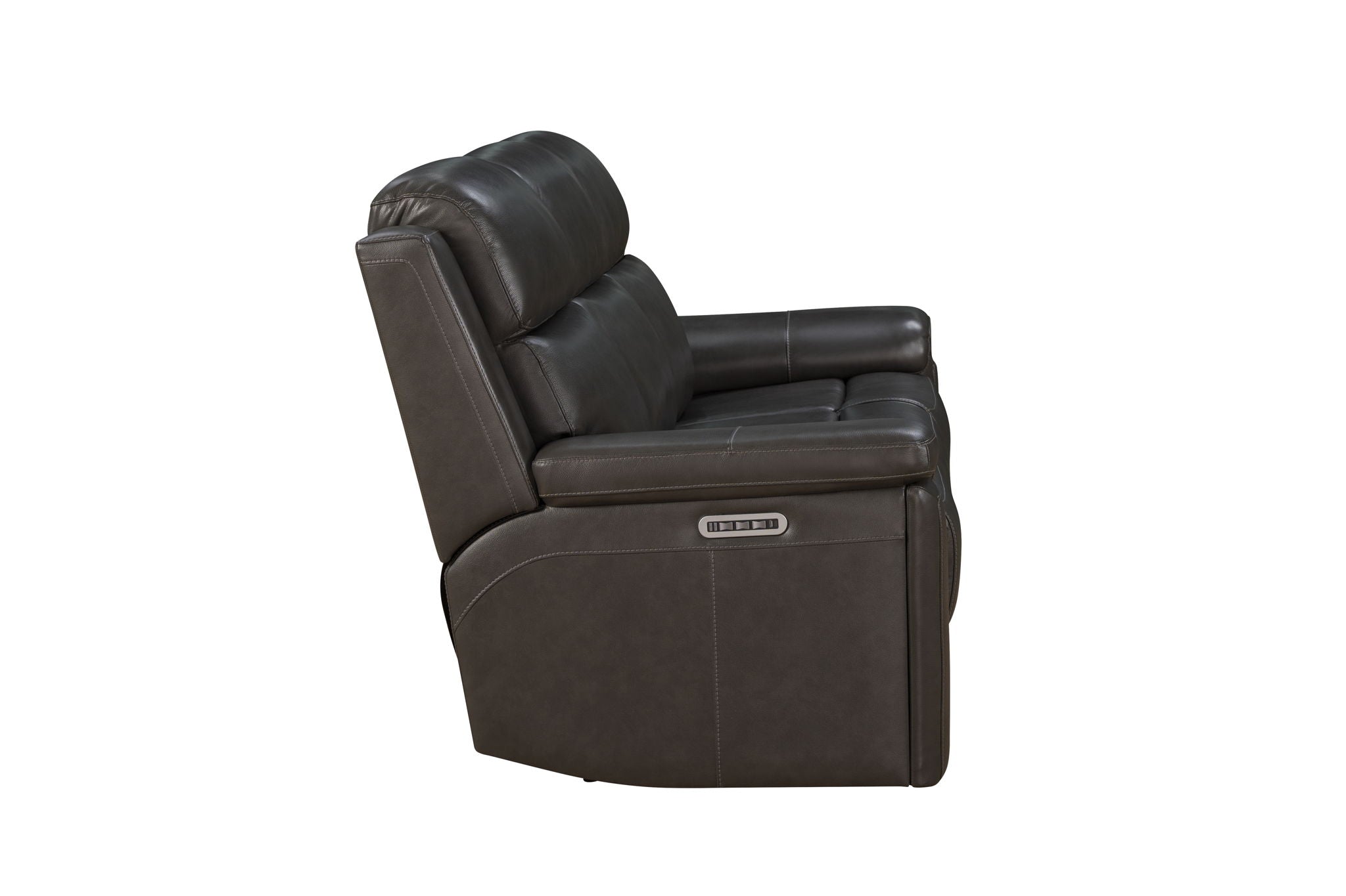 Leon - Power Sofa Recliner With Power Headrest, Power Lumbar, Heat And Massage (Dropdown Table With Smart Tabletop Control) - Smokey Gray