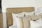 Arini Rattan California King Panel Bed Sand Wash and Natural