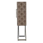 Cabinet - Silver - Faux Leather