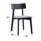 Real - Side Chair (Set of 2) - Gray Linen & Black