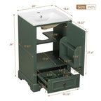 Bathroom Vanity With Sink, Soft Close Door, Adjustable U-Shaped Shelf
