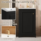 Bathroom Vanity With Sink, Freestanding Single Cabinet Set, Soft Close Door, Adjustable Shelf