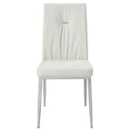 Kamaile - Side Chair (Set of 2) - Beige Synthetic Leather & Chrome