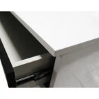 2 Drawer Nightstand, Bedside Table - White / Black