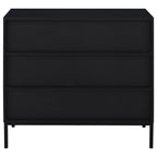 Jess 2-door Arched Fluted Glass Accent Cabinet Black