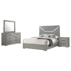 Ives 4-piece Queen Bedroom Set Grey High Gloss
