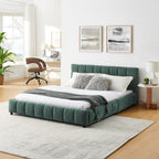 Modern Platform Bed Frame With Thick Fabric